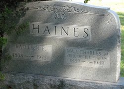Charles M. Haines headstone at Sunset Cemetery in Manhattan.